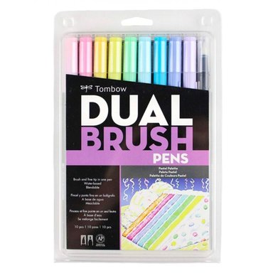SET MARCADORES TOMBOW DUAL BRUSH PASTEL 10 COLORES - 1