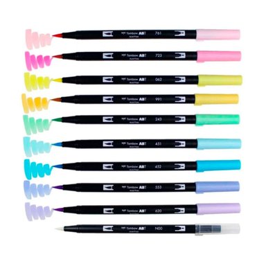 SET MARCADORES TOMBOW DUAL BRUSH PASTEL 10 COLORES - 2