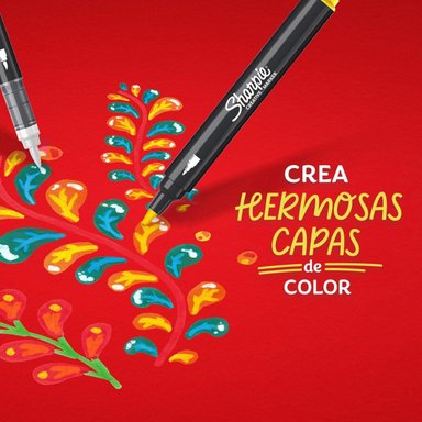 SET 5 MARCADORES ACRILICOS SHARPIE PUNTA PINCEL COLORES - 5