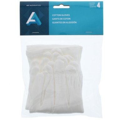 GUANTES 100% ALGODON BLANCOS MEDIANO ART ALTERNATIVES PACK 4 - 1