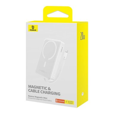 POWERBANK BASEUS MAGNÉTICO MINI 10000MAH 20W MAGSAFE - EDICIÓN LIGHTNING - BLANCO - 7