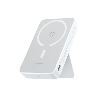 POWERBANK BASEUS MAGPRO 5000MAH 20W INALÁMBRICO PD CON SOPORTE MAGNÉTICO - BLANCO - 1
