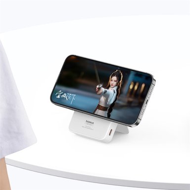 POWERBANK BASEUS MAGPRO 5000MAH 20W INALÁMBRICO PD CON SOPORTE MAGNÉTICO - BLANCO - 7