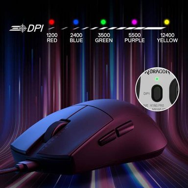 MOUSE REDRAGON GAMER KING M724 NEGRO - 6