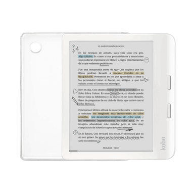 LECTOR E READER KOBO LIBRA COLOUR BLANCO CON FUNDA CLEAR CASE TRANSPARENTE - 1