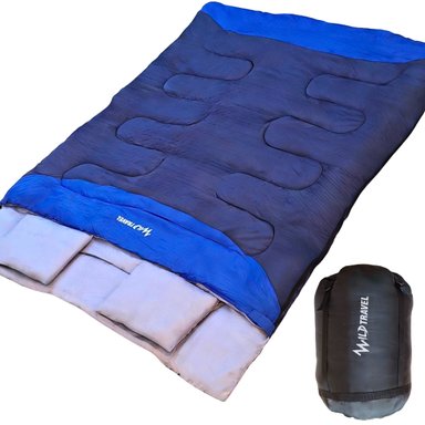SACO DE DORMIR WILD TRAVEL DOS PLAZAS DOBLE FAMILIAR COZY HAVEN -5° +15° 3600G - 1