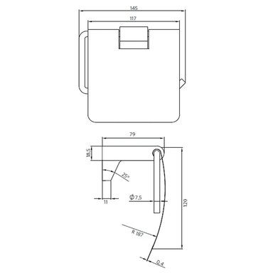 ACCESORIO GRIFERÍA STRETTO DESSIN PORTA PAPEL HIGIÉNICO SOPORTE ROLLO - 2