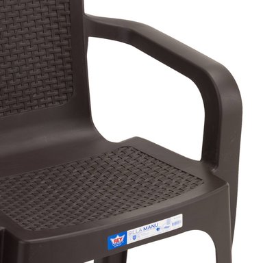 SILLA COMEDOR REYPLAST MANU RATTAN CAFE TERRAZA CAMPING CON APOYABRAZOS - 3