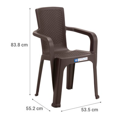 SILLA COMEDOR REYPLAST MANU RATTAN CAFE TERRAZA CAMPING CON APOYABRAZOS - 4