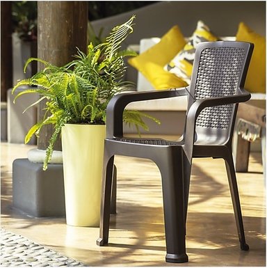 SILLA COMEDOR REYPLAST MANU RATTAN CAFE TERRAZA CAMPING CON APOYABRAZOS - 5