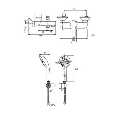 MONOMANDO LLAVE GRIFO PARA TINA DUCHA MODELO ARONA DORADO - 3