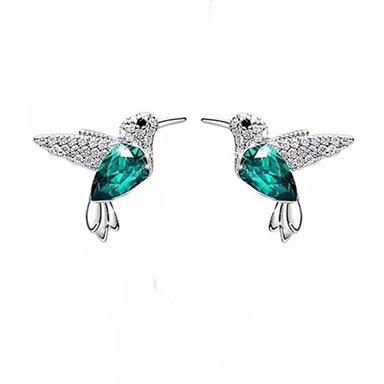 AROS VOUSEZ COLIBRI VERDE PLATA 925 - 1
