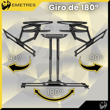 SOPORTE PARA PANTALLA TV PANTALLAS PARED 40 55 65 75 PULGADAS EMETRES BASE PARA TV COLOR NEGRO - 6