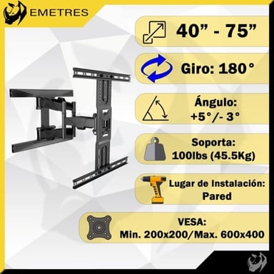SOPORTE PANTALLA BASE TV 40 45 50 55 60 65 70 75 PULGADAS TV BASE TELEVISION - 2