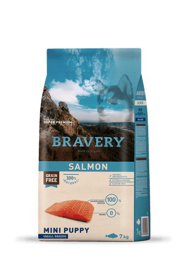 ALIMENTO SECO PERROS CACHORRO PUPPY BRAVERY RAZA PEQUEÑA SABOR SALMÓN 2 KG - 1