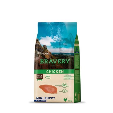 ALIMENTO SECO PERROS CACHORRO PUPPY BRAVERY RAZA PEQUEÑA SABOR POLLO BOLSA 7 KG - 1