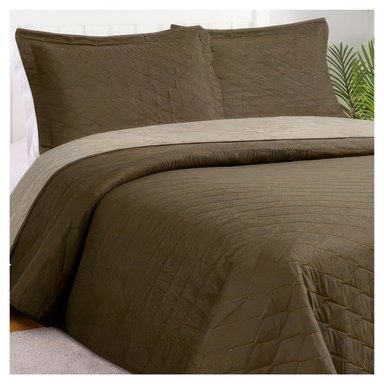 QUILT BICOLOR MASEL 2 PLAZAS CAFE-BEIGE 220X250 - 1