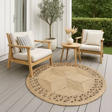 ALFOMBRA BOHEMIK MAITE NATURAL 150 X 150 CM - 7