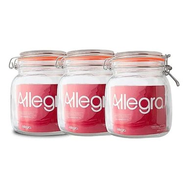 PACK DE 3 FRASCOS DE VIDRIO CON TAPA HERME TICA 1L ALLEGRA - 1