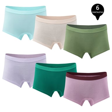 PACK DE 6 CALZONES MUJER GIOVACCHINO BOXER PANTALETA BAMBÚ - 1