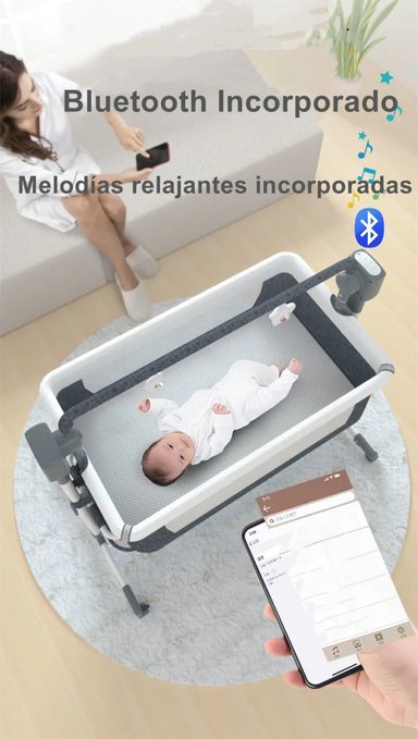 CUNA COLECHO LUBABYCAS ECLASS ACERO INOXIDABLE GRIS MECEDORA ELÉCTRICA - 5