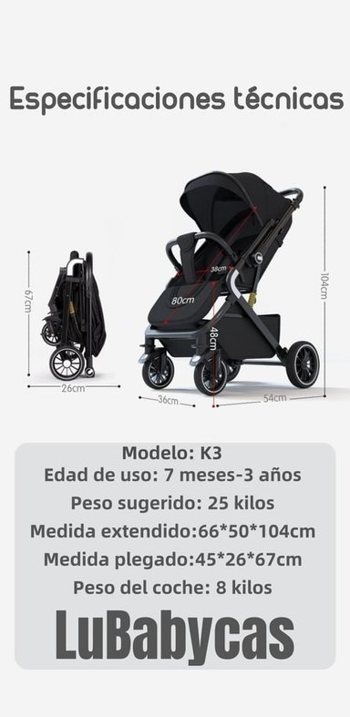 COCHE PASEO LUBABYCAS REVERSIBLE PREMIUM GRIS - 8