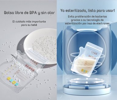 BOLSA PARA LECHE MATERNAL LUBABYCAS BLANCO 36 UNIDADES Y 1 PLUMÓN - 3