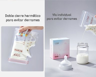 BOLSA PARA LECHE MATERNAL LUBABYCAS BLANCO 36 UNIDADES Y 1 PLUMÓN - 5