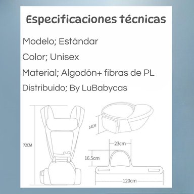 PORTABEBÉ LUBABYCAS ERGONÓMICO 6 EN 1 BY GRIS - 8