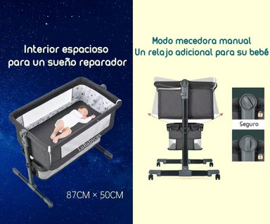 CUNA COLECHO LUBABYCAS COCO ACERO INOXIDABLE ROSADA CON MUDADOR Y ACCESORIOS - 6