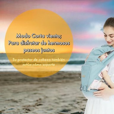 PORTABEBÉ LUBABYCAS ERGONÓMICO MULTIFUNCIONAL 3 EN 1 MENTA - 4
