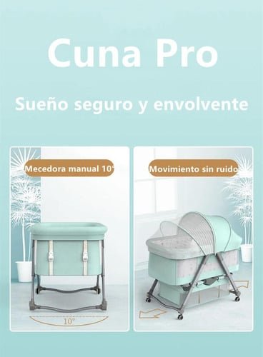 CUNA LUBABYCAS PRO ACERO INOXIDABLE VERDE BEBÉ CON ACCESORIOS - 2