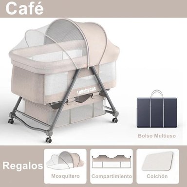 CUNA LUBABYCAS PRO ACERO INOXIDABLE CAFÉ BEBÉ CON ACCESORIOS - 2