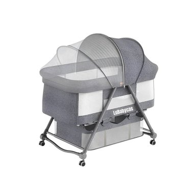 CUNA MOISÉS LUBABYCAS PRO ACERO INOXIDABLE GRIS CON ACCESORIOS - 1