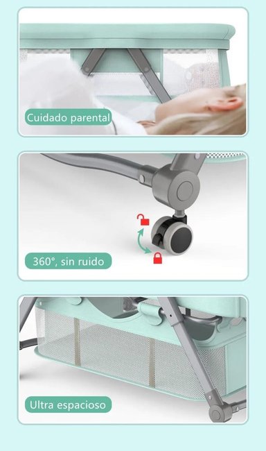 CUNA MOISÉS LUBABYCAS PRO ACERO INOXIDABLE GRIS CON ACCESORIOS - 6