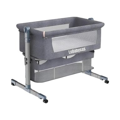CUNA COLECHO LUBABYCAS LUXURY ACERO INOXIDABLE GRIS BEBÉ CON MOSQUITERO - 1
