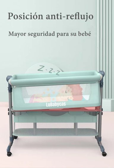 CUNA COLECHO LUBABYCAS LUXURY ACERO INOXIDABLE GRIS BEBÉ CON MOSQUITERO - 6