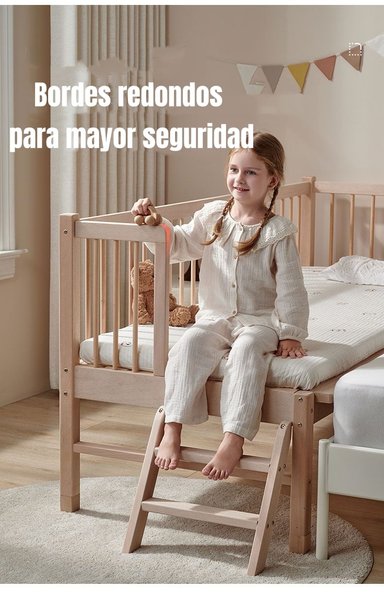 CAMA CUNA COLECHO LUBABYCAS TRANSICIÓN MADERA 150X70X86CM CON COLCHÓN - 5