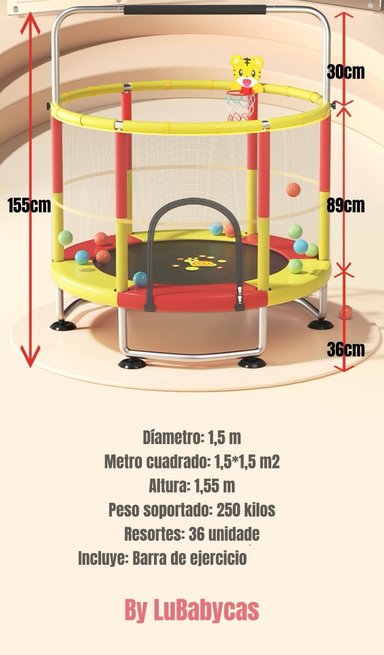 CAMA ELASTICA TRAMPOLINE 150CM MAS JUEGOS LUBABYCAS - 7