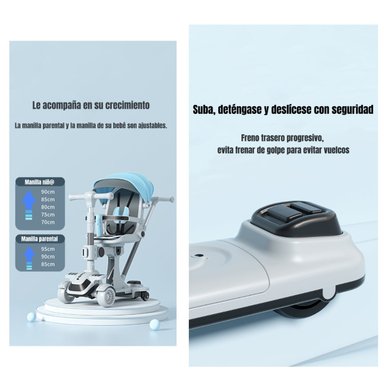 TRICICLO LUBABYCAS SCOOTER 2 EN 1 AZUL - 6