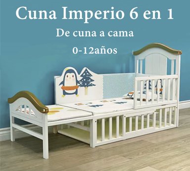 CUNA COLECHO LUBABYCAS IMPERIO MADERA AZUL CON MUDADOR MOSQUITERO - 3