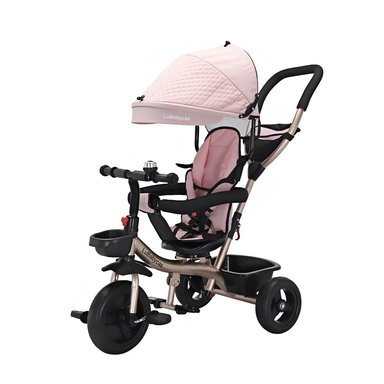 TRICICLO 3 EN 1 CON APOYA PIES 360°LUBABYCAS ROSADO - 1
