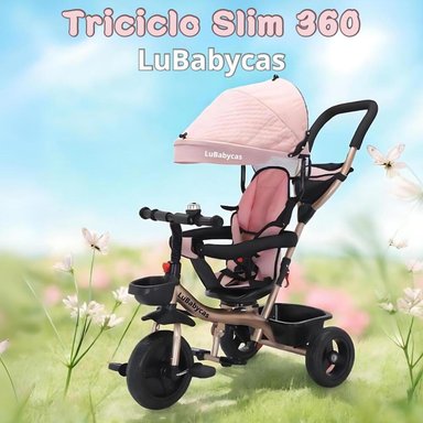 TRICICLO 3 EN 1 CON APOYA PIES 360°LUBABYCAS ROSADO - 2