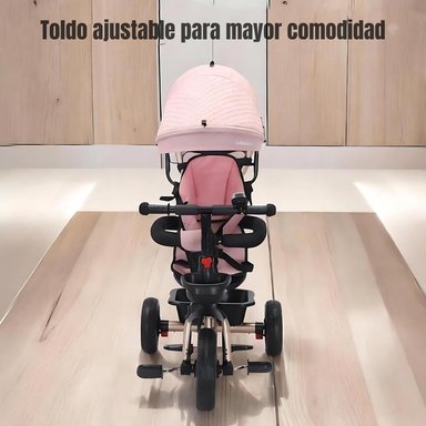 TRICICLO 3 EN 1 CON APOYA PIES 360°LUBABYCAS ROSADO - 6