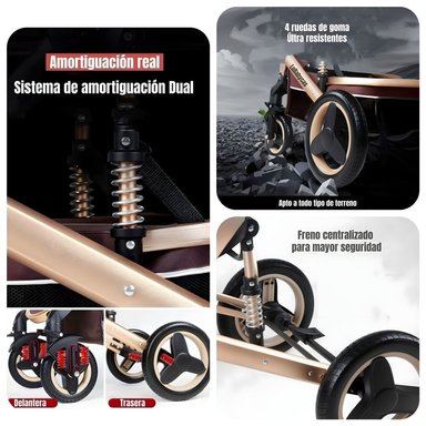 COCHE CUNA LUBABYCAS CON SILLA NIDO MUCHOS ACCESORIOS NEGRO - 6