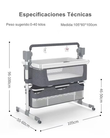 CUNA COLECHO LUBABYCAS ECLASS ACERO GRIS MECEDORA ELÉCTRICA - 8
