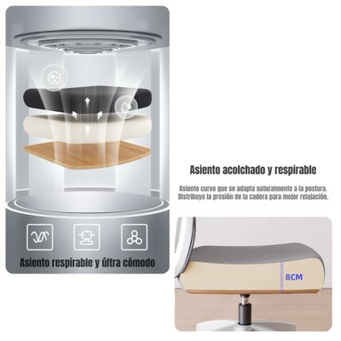 SILLA ESCRITORIO LUBABYCAS NEGRO CON APOYA CABEZA - 5