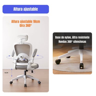 SILLA ESCRITORIO LUBABYCAS NEGRO CON APOYA CABEZA - 7