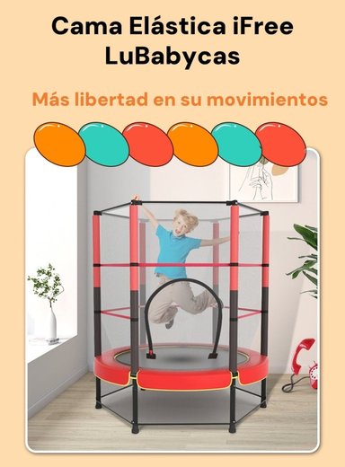 CAMA ELÁSTICA LUBABYCAS IFREE 140 CM DISEÑO ALTO ROSADA - 2