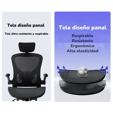 SILLA ESCRITORIO LUBABYCAS W901 ACERO INOXIDABLE GRIS CON APOYA CABEZA - 4